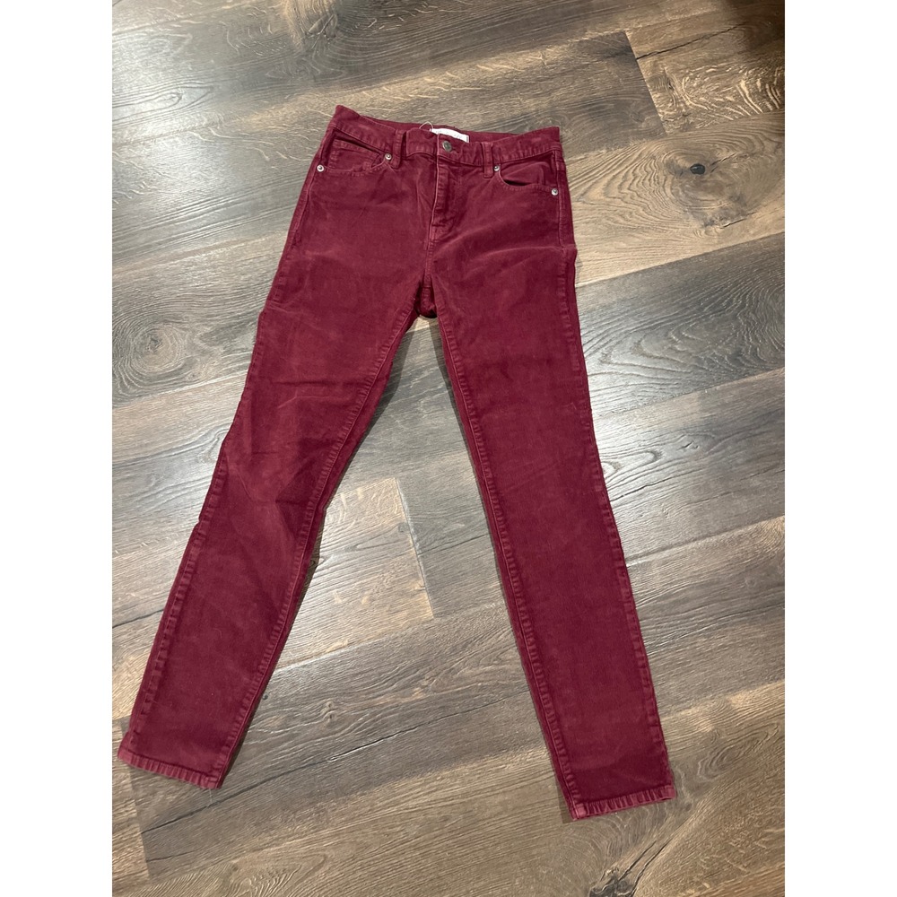 Madewell High Rise Skinny Corduroy Burgundy Women Pants Size 25